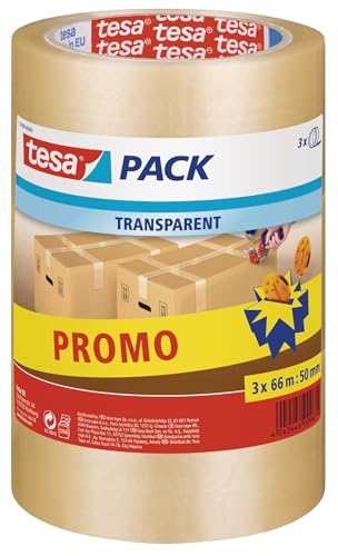 tesapack Standard transparant 3 x 66m:50mm - down 51.52% (£3.05) to £2.87 from £5.92