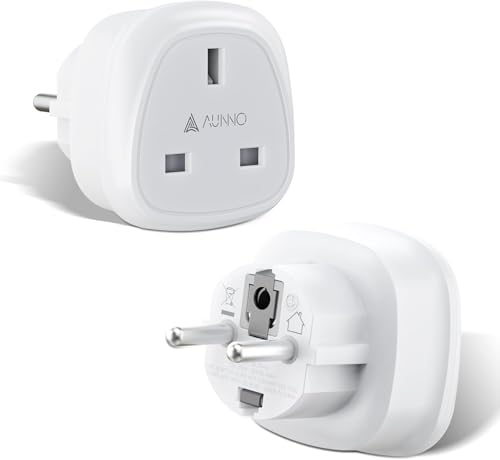 AUNNO Pack of 2 UK to European...nce, Spain, Greece, Poland etc - down 67.61% (£8.33) to £3.99 from £12.32