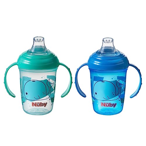 Nuby Grip N Sip Water Bottle -...us, Whales, 240 ml (Pack of 2) - down 43.12% (£8.34) to £11.00 from £19.34