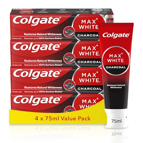 Colgate Max White Charcoal Too... Multipack, 4 Pack, 75ml Tubes - down 40.96% (£6.93) to £9.99 from £16.92
