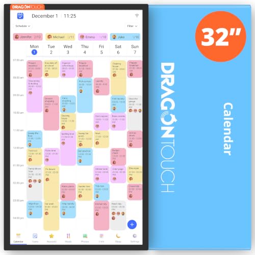 Dragon Touch Calendar,32" Digi...Busy Families Scheduling Black - down 25.71% (£180.00) to £519.99 from £699.99