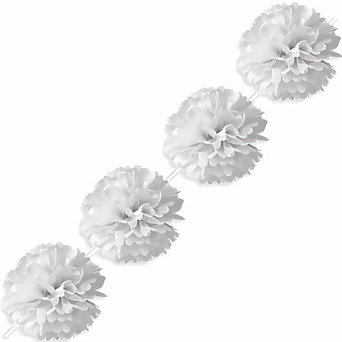 (PKT) Adult 2 Pack White Fluffy Garland Decorations - down 62.80% (£4.39) to £2.60 from £6.99
