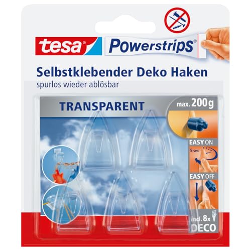 tesa UK Powerstrips Deco Clear... Hooks, normal, 58900-00013-03 - down 8.98% (£0.23) to £2.33 from £2.56