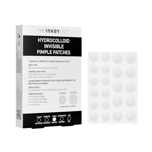 The INKEY List Hydrocolloid Invisible Pimple Patches 22 Pack - down 11.93% (£0.73) to £5.39 from £6.12
