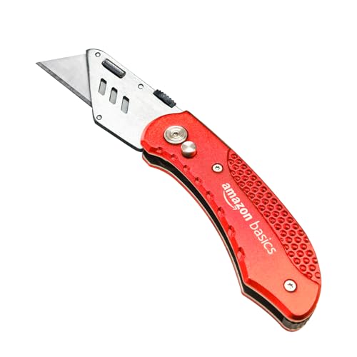 Amazon Basics Durable Folding ... Knife with Aluminum Body, Red - down 44.30% (£4.35) to £5.47 from £9.82