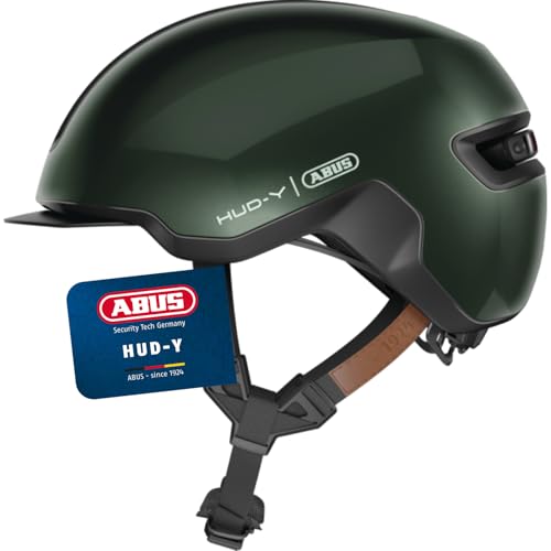 ABUS Bicycle Helmet HUD-Y with Rear Light, Moss Green, L - down 30.31% (£39.10) to £89.90 from £129.00