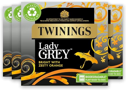 Twinings Lady Grey Tea | Brigh...4 x 80) Biodegradable Tea Bags - down 14.29% (£2.00) to £12.00 from £14.00