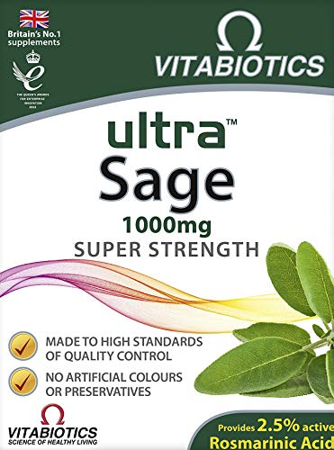 Vitabiotics Ultra Sage Tablets - 30 Count (Pack of 1) - down 37.18% (£1.77) to £2.99 from £4.76