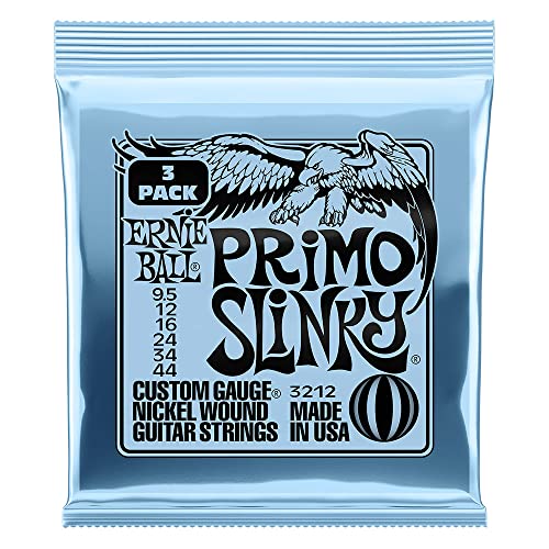 Ernie Ball Primo Slinky Nickel... Strings 3-Pack - 9.5-44 Gauge - down 59.55% (£12.50) to £8.49 from £20.99