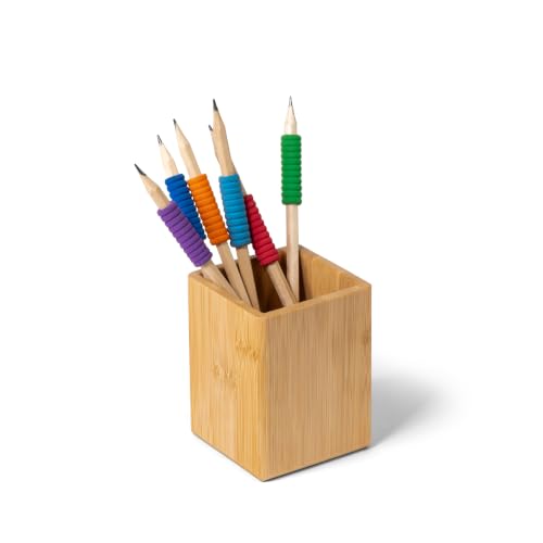 OSCO Bamboo Square Pen Pot, MO...etics, 10.2x7.7x7.7 cm, Single - down 74.25% (£5.19) to £1.80 from £6.99