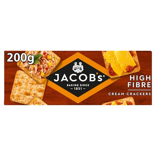 JACOB'S High Fibre Cream Crackers, 200 g (Pack of 1) - down 25.15% (£0.42) to £1.25 from £1.67