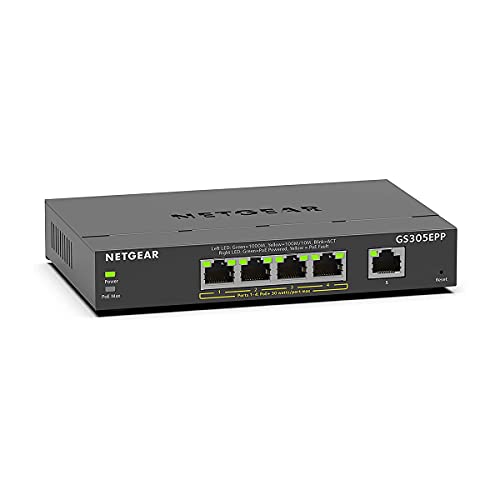 NETGEAR 5 Port PoE Switch (GS3...@ 120W | Desktop or Wall Mount - down 30.00% (£30.00) to £69.99 from £99.99