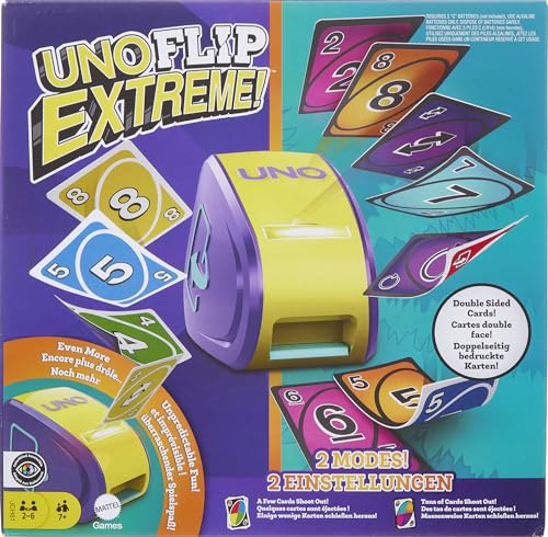 Mattel Games UNO Flip Extreme , Ages +7 , 2-6 players - down 33.94% (£8.73) to £16.99 from £25.72