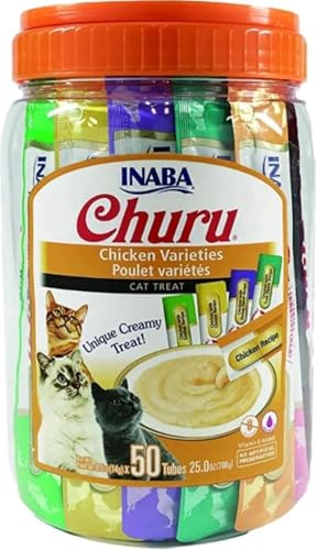 Churu by INABA Cat Treat - Var..., Grain Free, High in Moisture - down 41.23% (£11.73) to £16.72 from £28.45