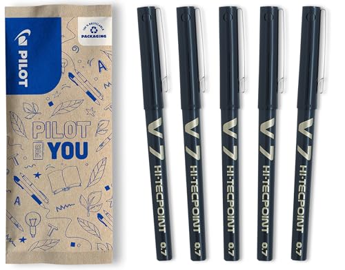 PILOT - V7 Hi-Tecpoint Liquid ...- Medium 0.7mm Tip - 5 x Black - down 15.17% (£0.91) to £5.09 from £6.00