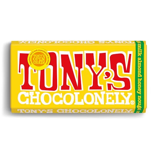 Tony's Chocolonely Milk Almond... - Belgian Fairtrade Chocolate - down 20.00% (£0.64) to £2.56 from £3.20