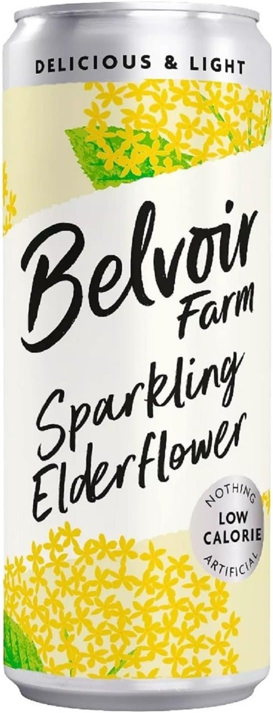 Belvoir Farm - Elderflower Lemonade, Delicious and Light, Natural Hand-Picked Elderflowers, Crafted with Nature, Low in Sugar and Calories, Gluten Free, Suitable for Vegans & Vegetarians 24x330ml