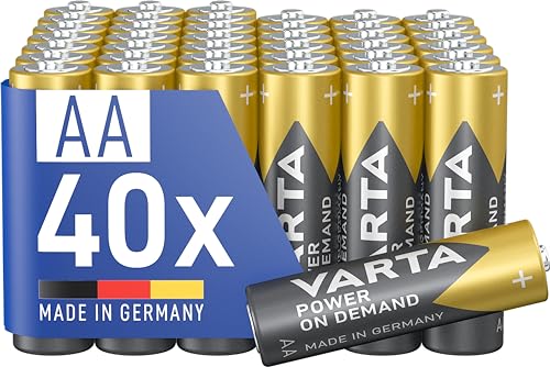 VARTA Batteries AA, Pack of 40...wer on Demand, Alkaline, 1.5 V - down 9.69% (£0.84) to £7.83 from £8.67