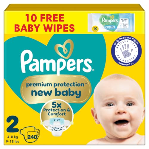Pampers New Baby Nappies Size 2 + Wipes - down 15.89% (£6.04) to £31.96 from £38.00