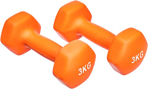 Amazon Basics Neoprene Dumbbell Weight Set, 6 pounds, Orange - down 32.02% (£4.80) to £10.19 from £14.99
