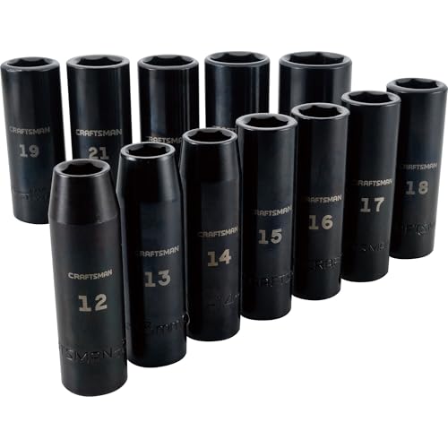 CRAFTSMAN Impact Socket Set, M... Sockets, 12-Piece (CMMT15887) - down 34.00% (£21.28) to £41.31 from £62.59