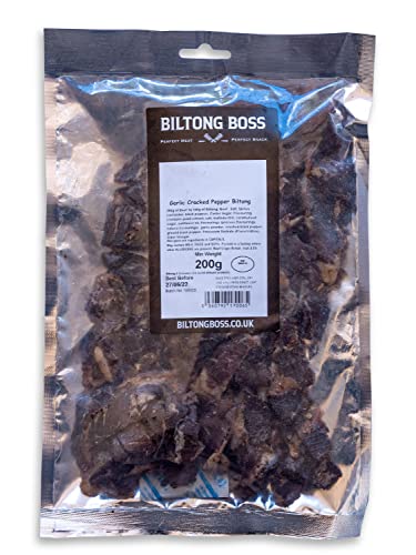 Biltong Boss - Garlic Cracked Black Pepper, 200g - down 12.33% (£1.37) to £9.74 from £11.11