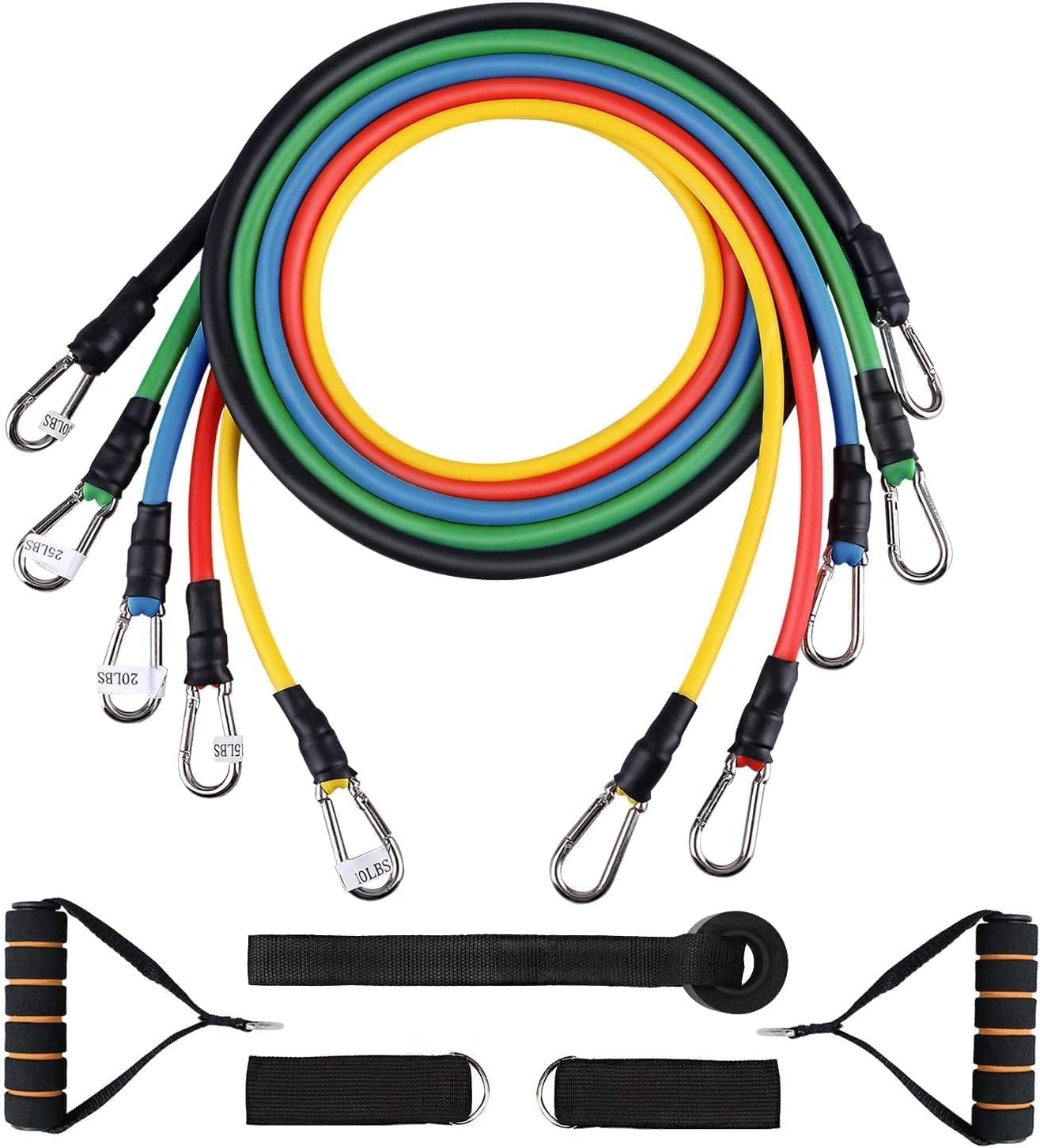 Himaly Resistance Bands Set, 5...raining, Yoga, Pilates, Travel - down 30.68% (£4.51) to £10.19 from £14.70