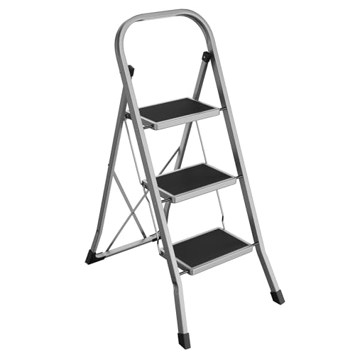 SONGMICS 3-Step Ladder, Foldin...der, Safety, Holds up to 150KG - down 19.57% (£4.50) to £18.49 from £22.99