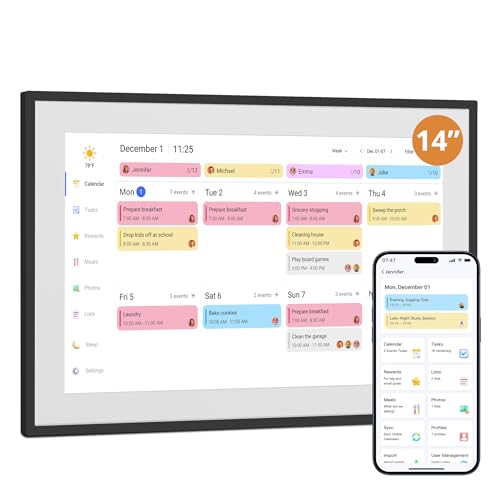 Dragon Touch 14 Inch Digital C...telligent Desk Calendar, Black - down 27.28% (£60.01) to £159.98 from £219.99