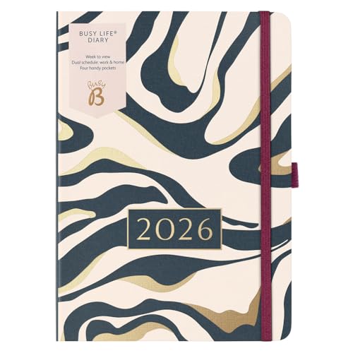 Busy B A5 2026 Diary - Busy Li...osure - Fabric Charcoal Marble - down 69.98% (£10.49) to £4.50 from £14.99