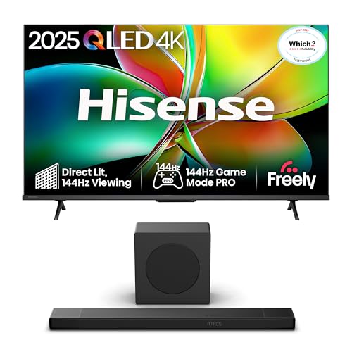 Hisense TV & Soundbar Bundle: ... and premium features combined - down 20.90% (£144.02) to £544.98 from £689.00