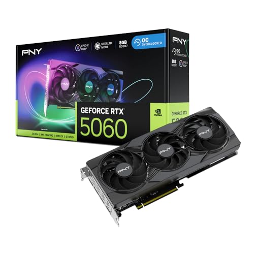 PNY GEFORCE RTX 5060 8GB ARGB ...riple Fan DLSS 4 Graphics Card - down 10.00% (£32.40) to £291.59 from £323.99