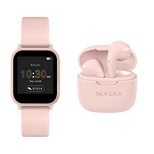 Tikkers Teen Series 10 Nude Smart Watch and Earbuds Set - down 43.36% (£18.37) to £24.00 from £42.37