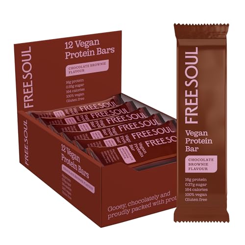 Vegan Protein Bars 12 x 50g | ...of Protein per Bar | Free Soul - down 19.77% (£3.94) to £15.99 from £19.93