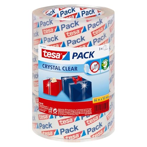 tesa Pack Crystal Clear Packag...sparent Roll - 3X 66 m x 50 mm - down 46.27% (£7.75) to £9.00 from £16.75