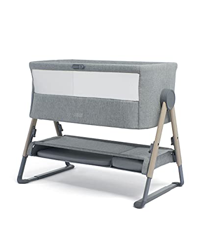Mamas & Papas Lua Bedside Crib...des Mattress, 0-6 Months, Grey - down 25.76% (£59.00) to £170.00 from £229.00