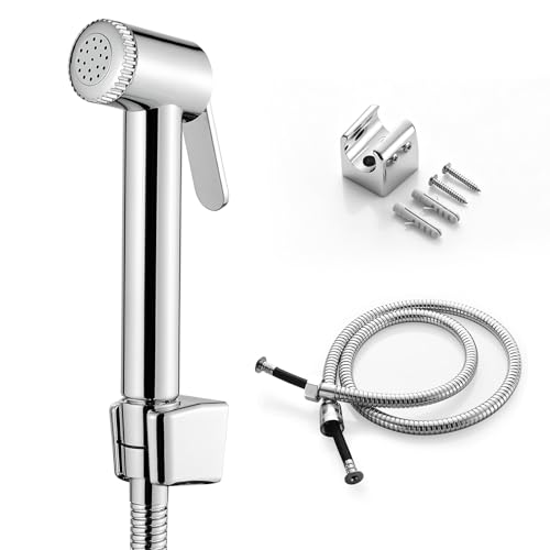 Ibergrif Handheld Bidet Spraye..., Chrome Muslim Shower Shattaf - down 20.02% (£1.85) to £7.39 from £9.24