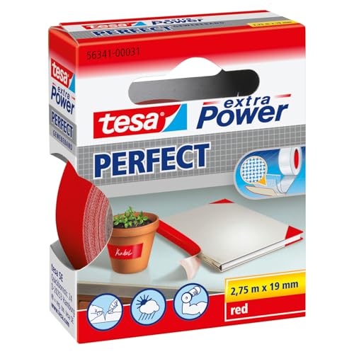 tesa UK Extra Power Perfect, Red, 2.75m x 19mm - down 9.88% (£0.33) to £3.01 from £3.34