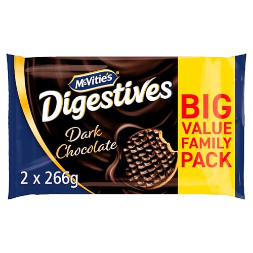 McVitie's Digestives Dark Choc...late Biscuits Twin Pack, 532 g - down 12.33% (£0.37) to £2.63 from £3.00