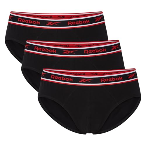 Reebok Men's Mens Reebok Chase... 3pk Black Briefs, Black, L UK - down 52.88% (£10.57) to £9.42 from £19.99