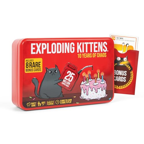 Exploding Kittens -10th Annive...y, Ideal for Family Game Night - down 24.74% (£4.93) to £15.00 from £19.93