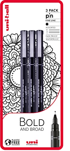 uni-ball PIN Fineliners, Black...g, Archival Quality, Pack of 3 - down 40.00% (£3.60) to £5.40 from £9.00