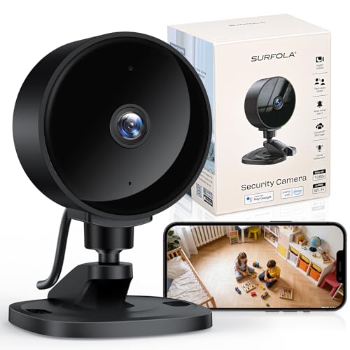 Surfola 1080P Indoor Security ... & Optional Cloud, APP Control - down 37.48% (£5.99) to £9.99 from £15.98