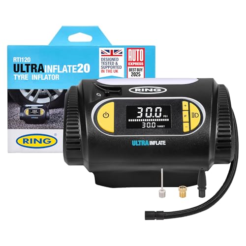 RING ULTRAINFLATE 20 Digital Tyre Inflator with Auto-Stop - down 11.26% (£3.35) to £26.39 from £29.74