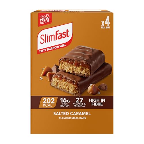 SlimFast Snack Bar • Salted Caramel Flavour • 4 x 60g Bars - down 27.27% (£1.50) to £4.00 from £5.50