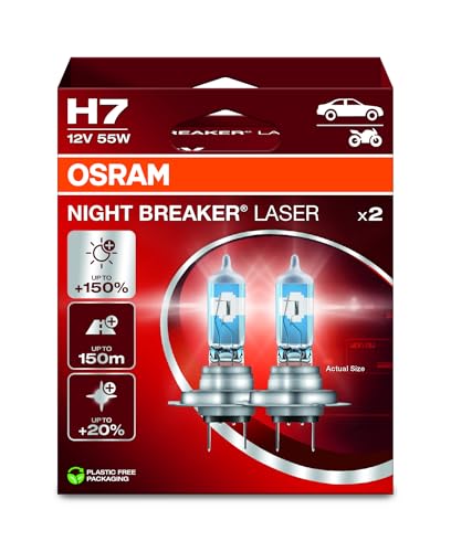 OSRAM NIGHT BREAKER LASER H7, ... Hanging folding box (2 lamps) - down 26.38% (£6.90) to £19.26 from £26.16