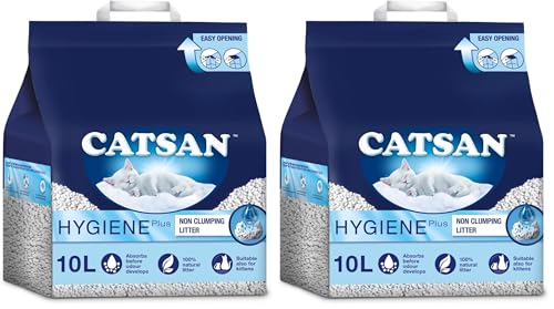 Catsan Hygiene Non-Clumping Ca...t, 10 Litre, White (Pack of 2) - down 15.02% (£2.10) to £11.88 from £13.98