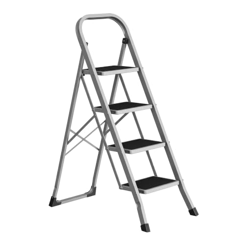 SONGMICS 4-Step Ladder, Foldin...der, Safety, Holds up to 150KG - down 15.00% (£4.95) to £28.04 from £32.99
