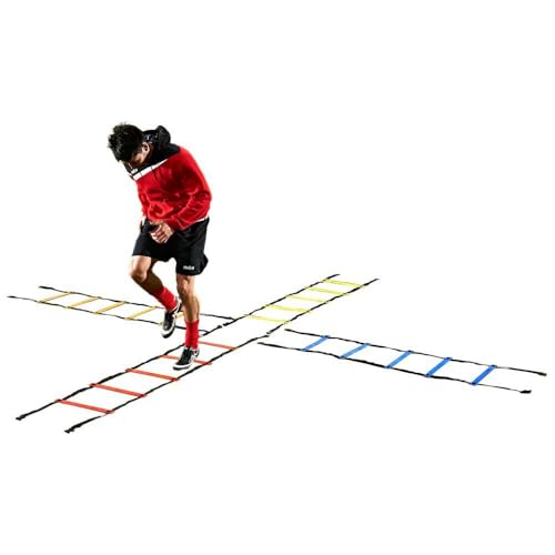Mitre Quad Agility Ladders | F...eed Training, Multicolour, Set - down 9.98% (£1.62) to £14.61 from £16.23