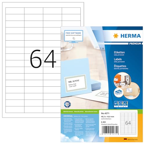 HERMA Self Adhesive Multi-Purp..., Small, 48.3 x 16.9 mm (4271) - down 67.88% (£19.51) to £9.23 from £28.74